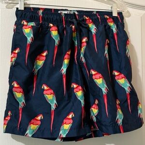 Free Planet Parrot Print Swim Shorts Size Small